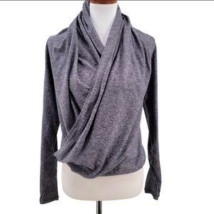 LULULEMON IVIVVA HEATHER SLATE FOUR COUNT SHRUG WRAP PULLOVER SWEATSHIRT